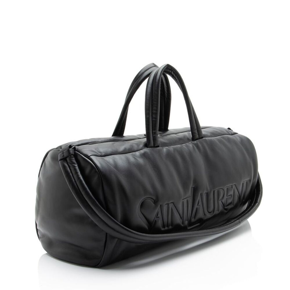Saint Laurent Lambskin Logo Puffer Duffle - Picture 2 of 14